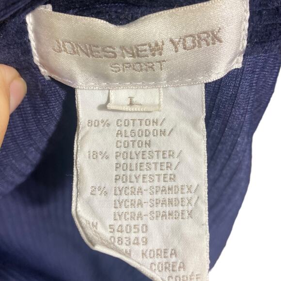 Jones New York Sport navy blue thick corduroy zip front jacket / shacket Large - Picture 8 of 8